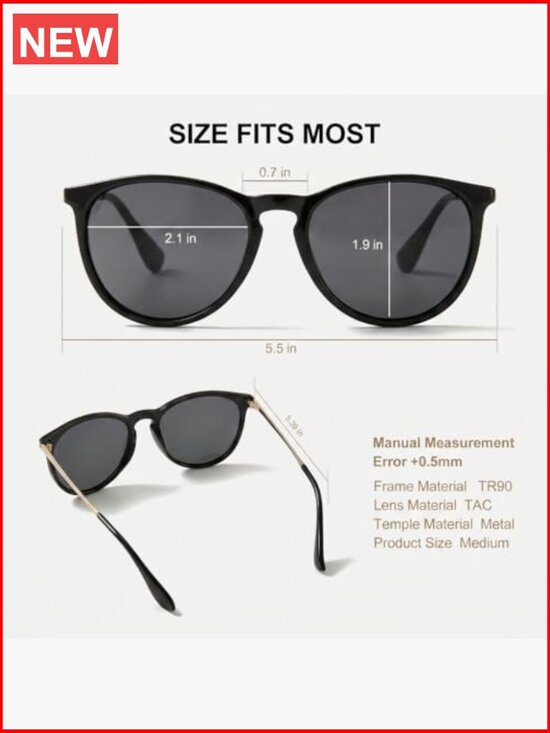 Vintage Retro Round Polarized Sunglasses UV400 Lightweight Women main image 5